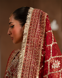 Zevk Mughal Raniya Unstitched Embroidered Net Dress - Mughal Mah Rani