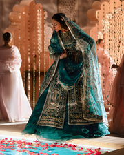 Zevk Mughal Raniya Unstitched Embroidered Organza Dress - Sundas Rani