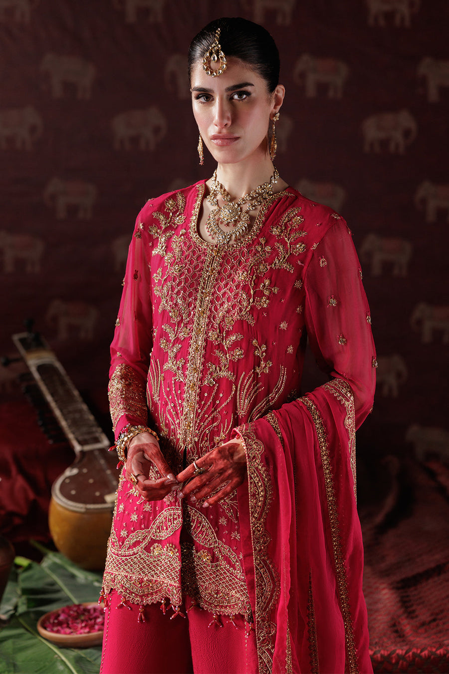 Saad Shaikh Panache Luxury Chiffon Unstitched 3Pc Suit D-01