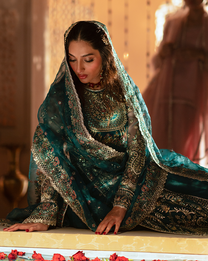 Zevk Mughal Raniya Unstitched Embroidered Organza Dress - Sundas Rani