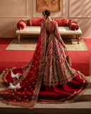 Zevk Mughal Raniya Unstitched Embroidered Net Dress - Jodha Begum