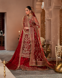 Zevk Mughal Raniya Unstitched Embroidered Net Dress - Mughal Mah Rani