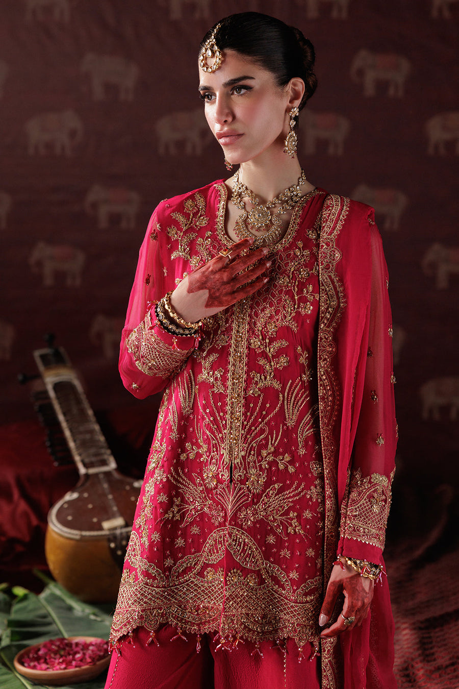 Saad Shaikh Panache Luxury Chiffon Unstitched 3Pc Suit D-01