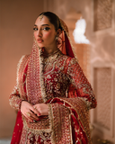 Zevk Mughal Raniya Unstitched Embroidered Net Dress - Mughal Mah Rani