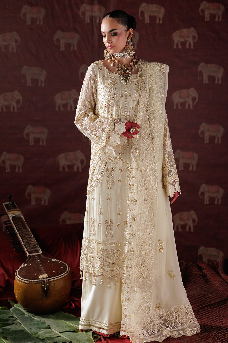 Saad Shaikh Panache Luxury Chiffon Unstitched 3Pc Suit D-10