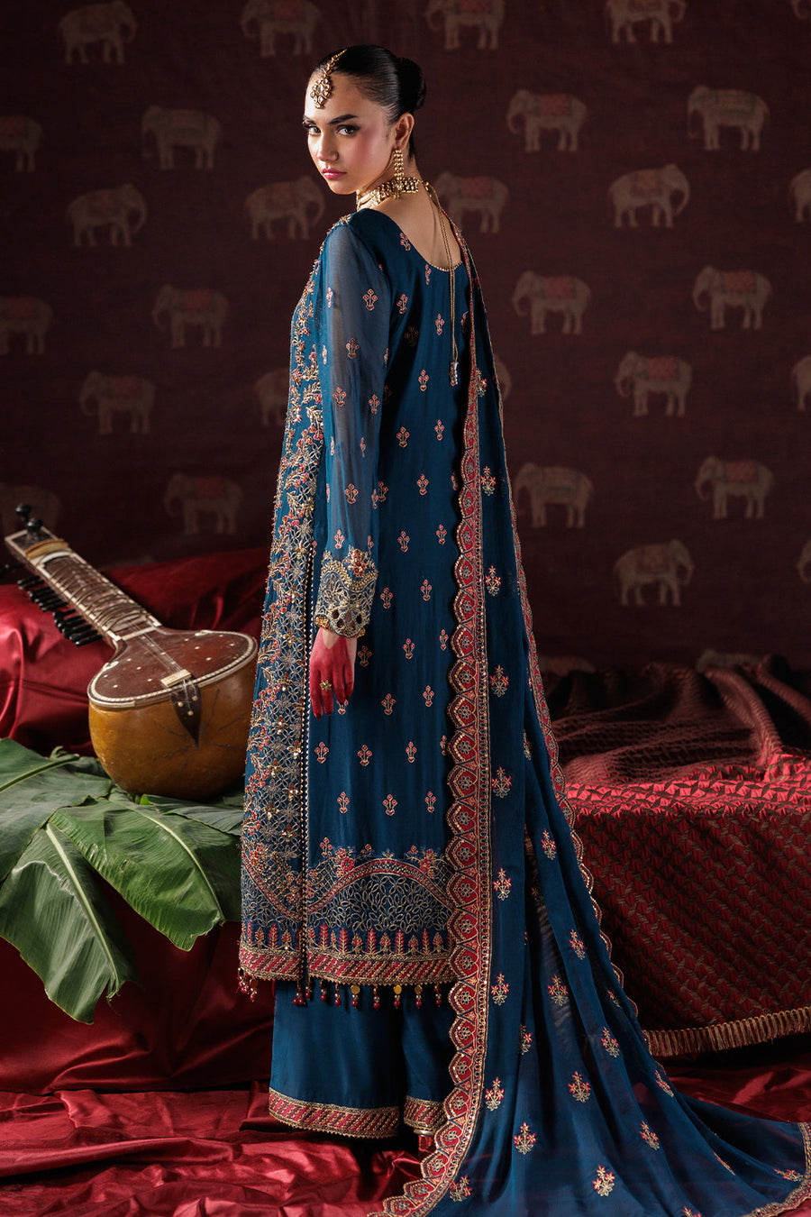 Saad Shaikh Panache Luxury Chiffon Unstitched 3Pc Suit D-04