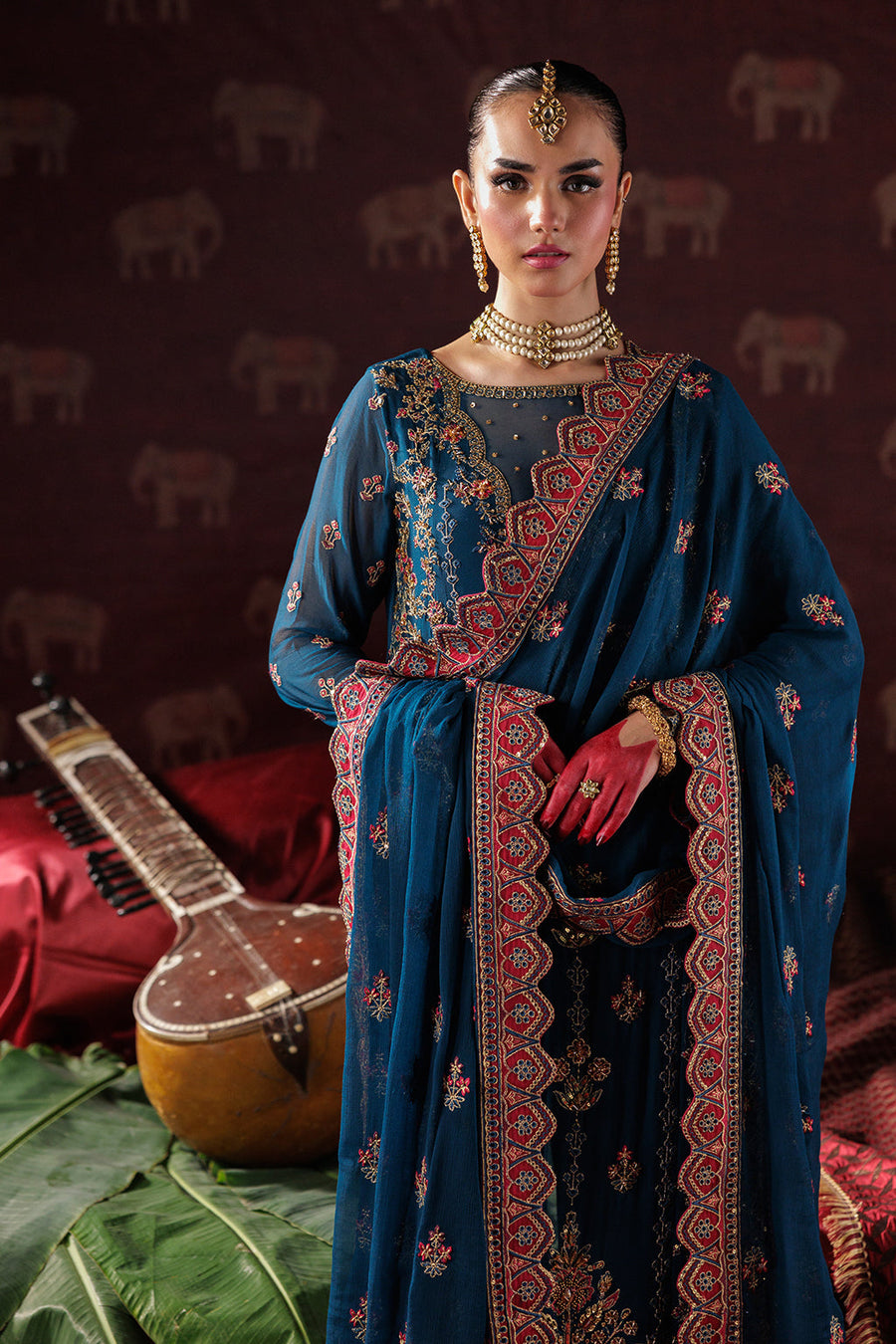 Saad Shaikh Panache Luxury Chiffon Unstitched 3Pc Suit D-04