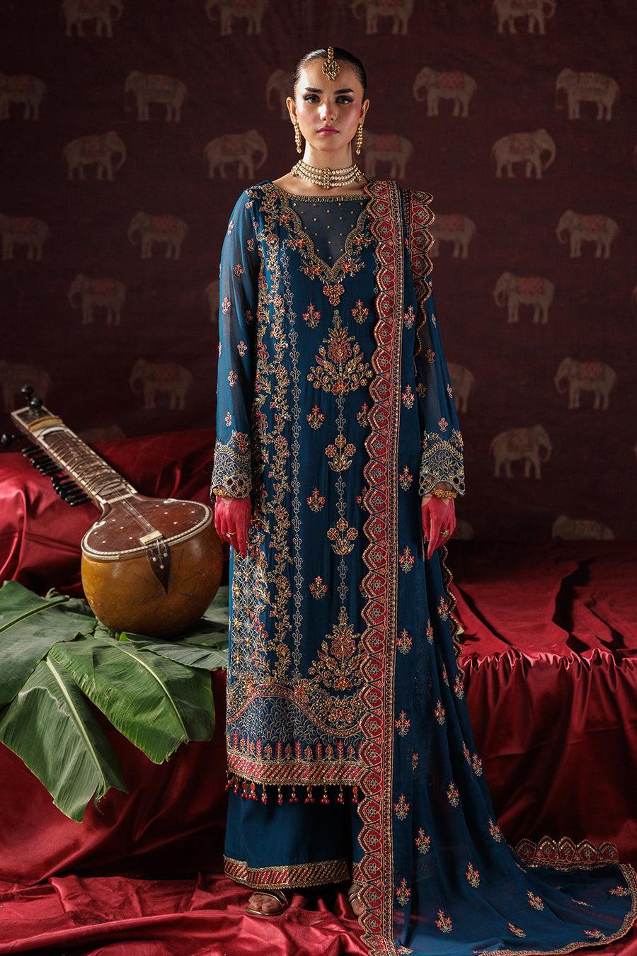 Saad Shaikh Panache Luxury Chiffon Unstitched 3Pc Suit D-04