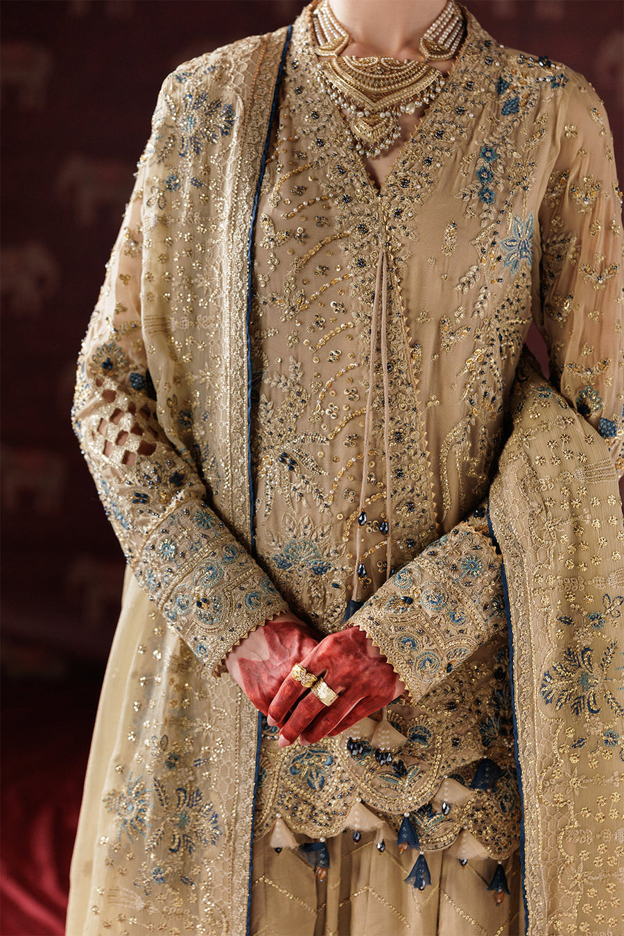 Saad Shaikh Panache Luxury Chiffon Unstitched 3Pc Suit D-05