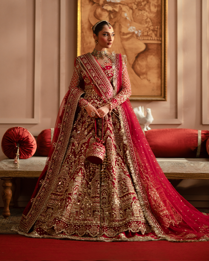 Zevk Mughal Raniya Unstitched Embroidered Net Dress - Jodha Begum