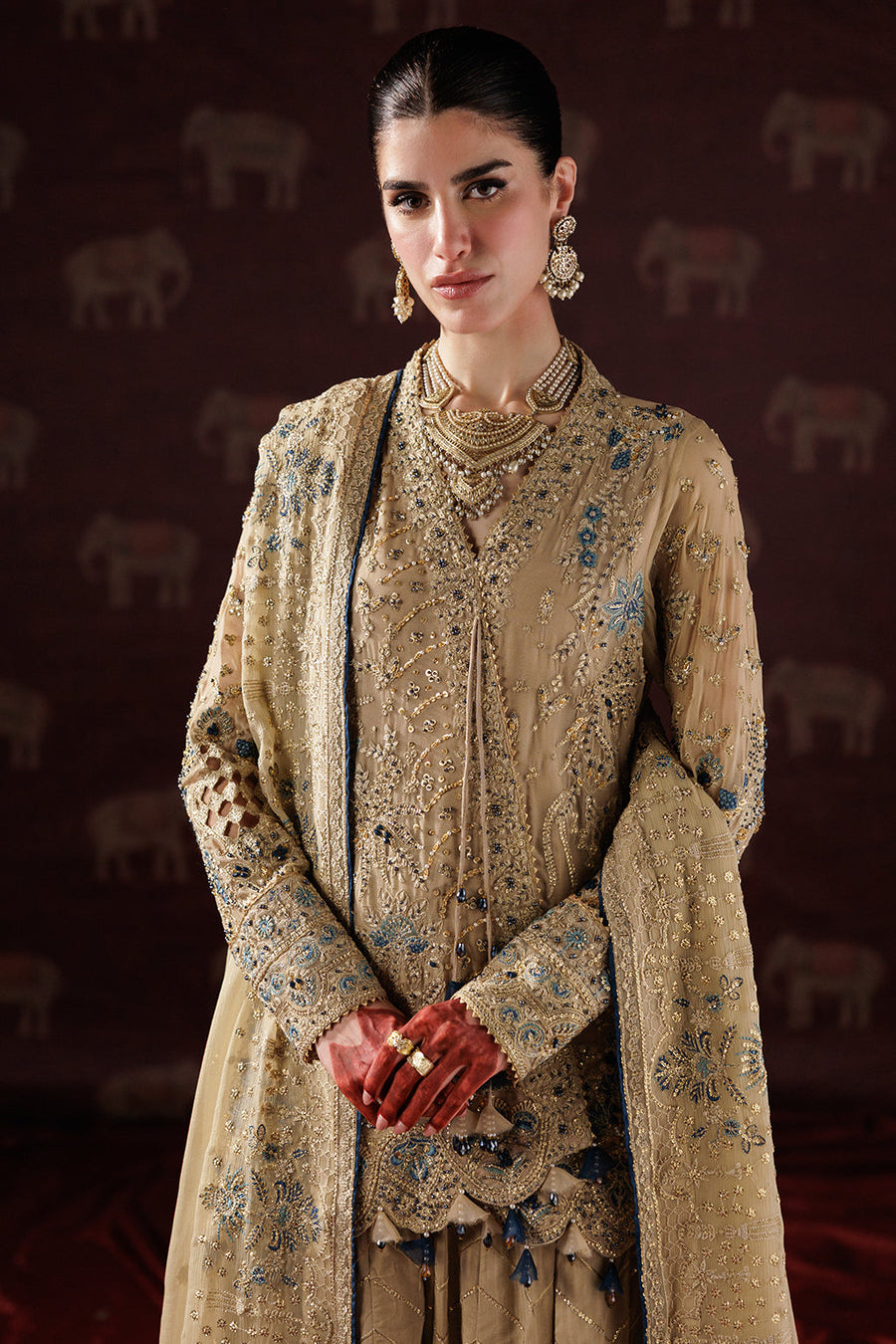 Saad Shaikh Panache Luxury Chiffon Unstitched 3Pc Suit D-05