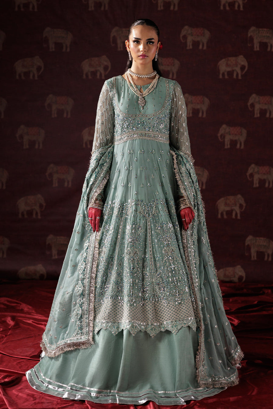 Saad Shaikh Panache Luxury Chiffon Unstitched 3Pc Suit D-08