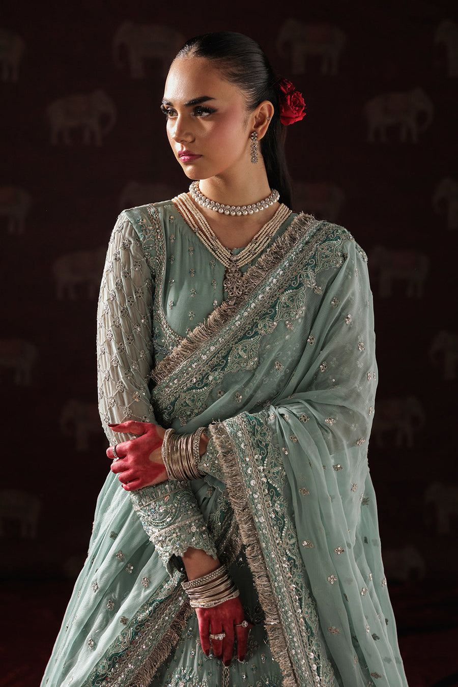 Saad Shaikh Panache Luxury Chiffon Unstitched 3Pc Suit D-08
