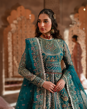 Zevk Mughal Raniya Unstitched Embroidered Organza Dress - Sundas Rani
