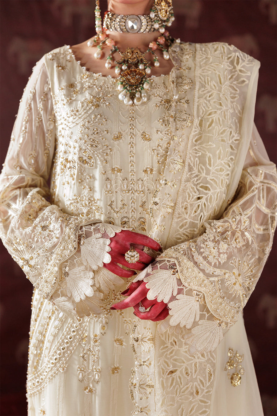Saad Shaikh Panache Luxury Chiffon Unstitched 3Pc Suit D-10
