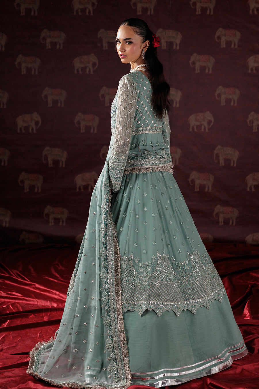Saad Shaikh Panache Luxury Chiffon Unstitched 3Pc Suit D-08