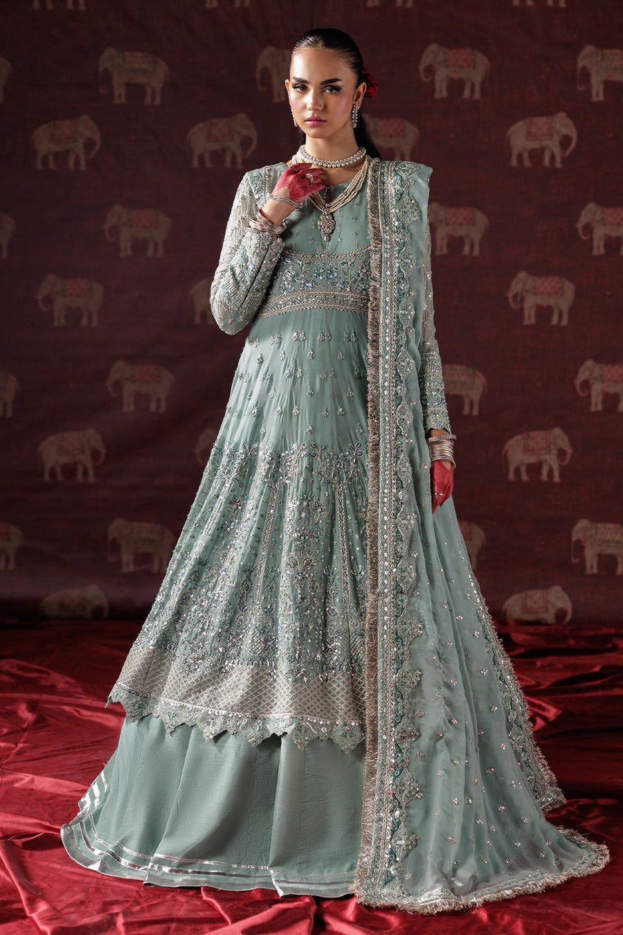 Saad Shaikh Panache Luxury Chiffon Unstitched 3Pc Suit D-08