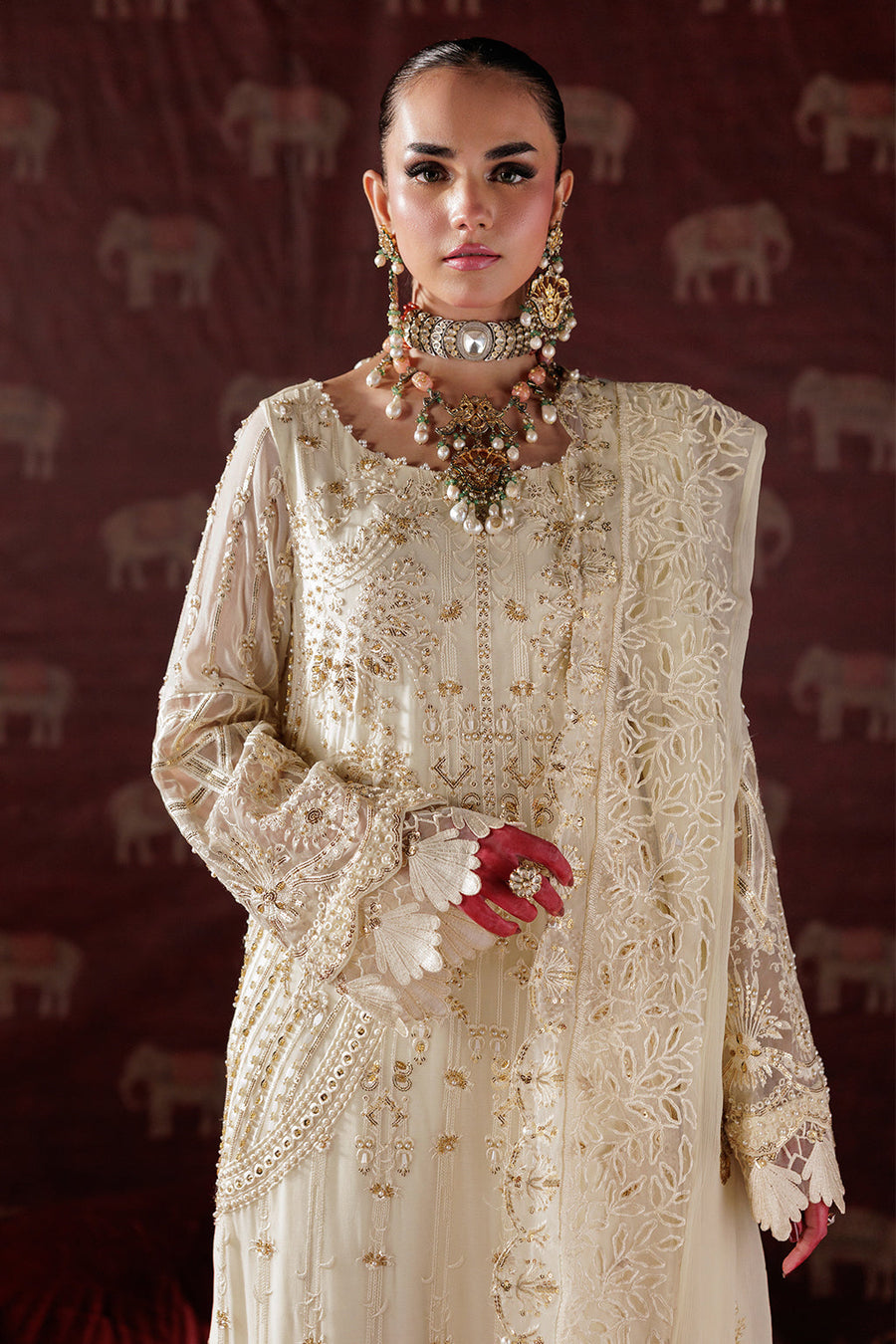 Saad Shaikh Panache Luxury Chiffon Unstitched 3Pc Suit D-10
