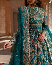 Zevk Mughal Raniya Unstitched Embroidered Organza Dress - Sundas Rani