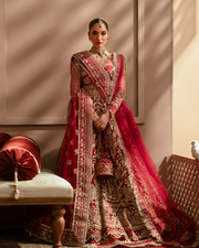 Zevk Mughal Raniya Unstitched Embroidered Net Dress - Jodha Begum
