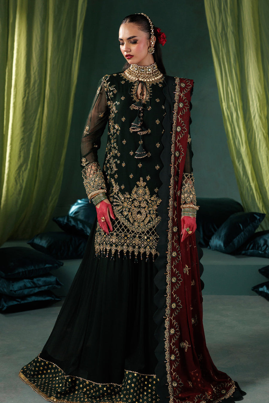 Saad Shaikh Panache Luxury Chiffon Unstitched 3Pc Suit D-03