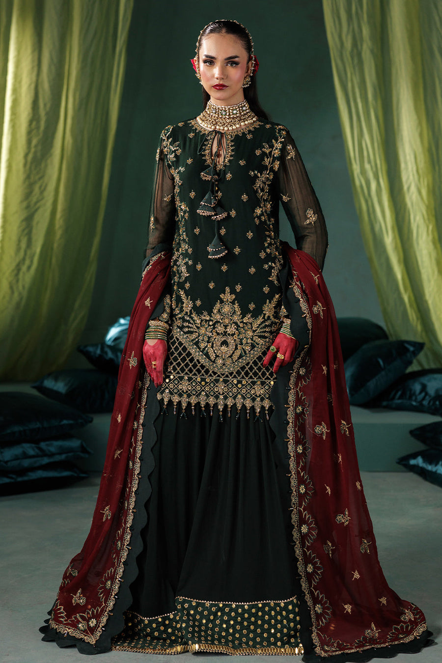 Saad Shaikh Panache Luxury Chiffon Unstitched 3Pc Suit D-03
