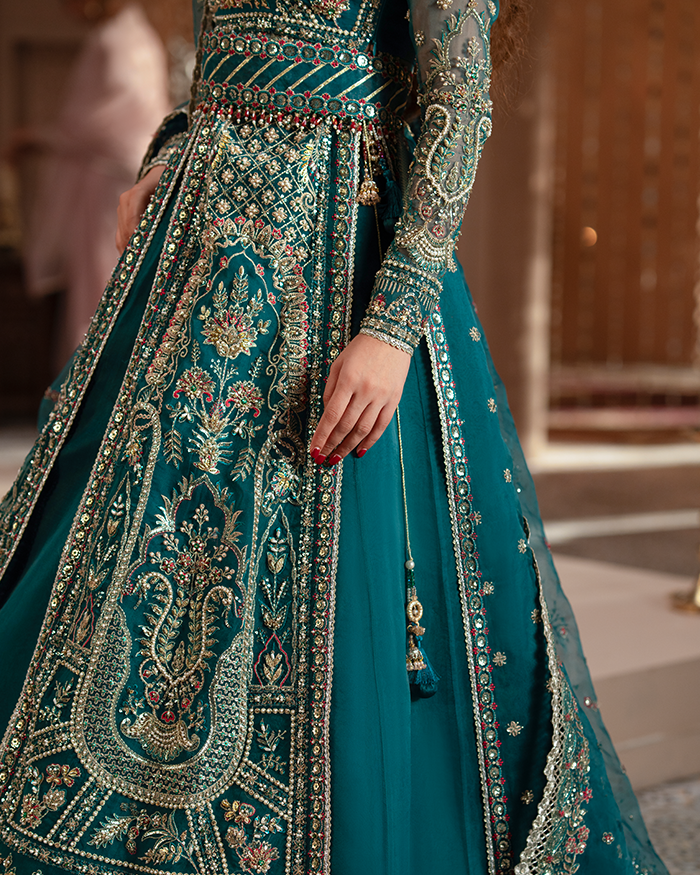Zevk Mughal Raniya Unstitched Embroidered Organza Dress - Sundas Rani