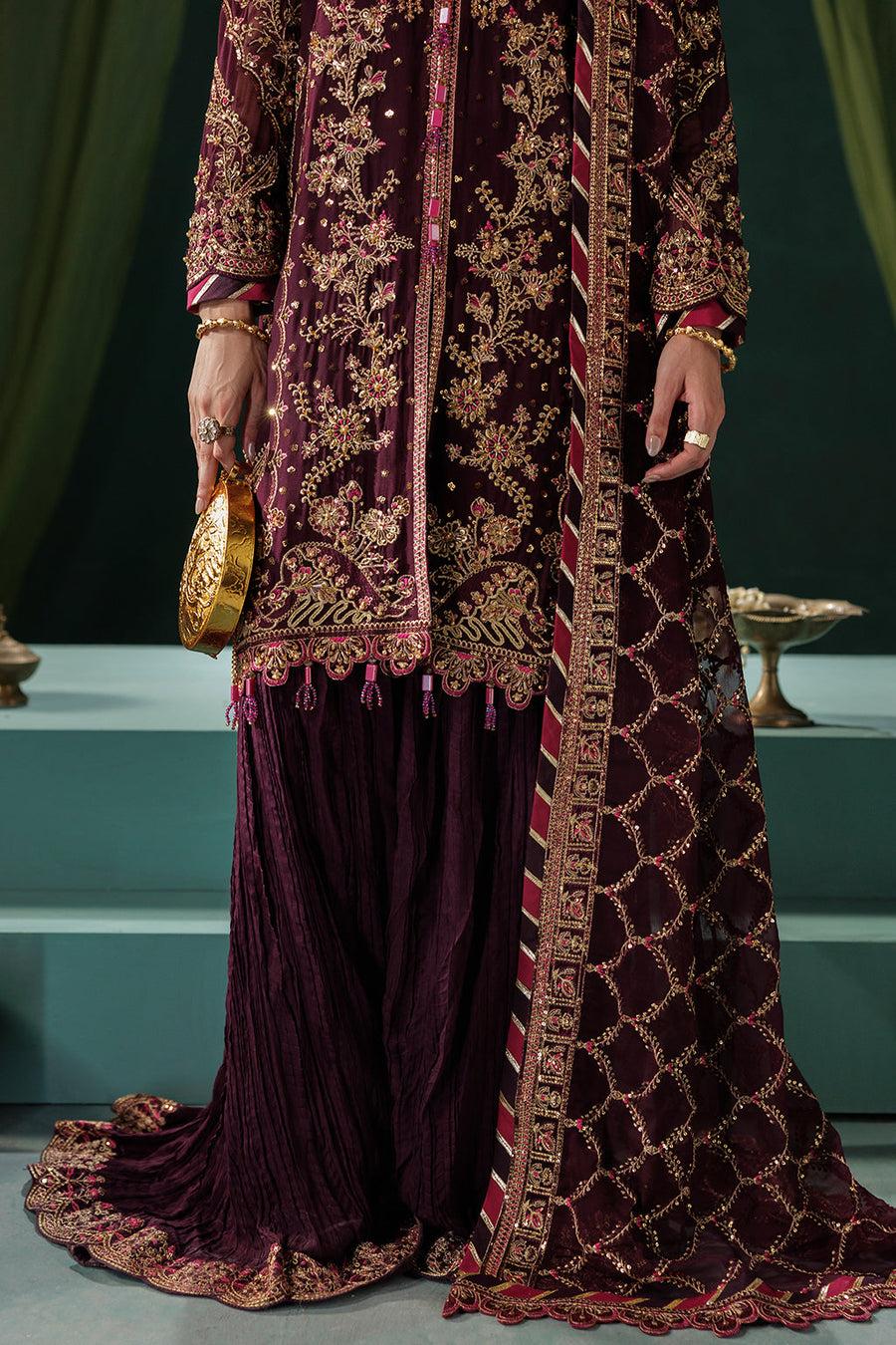 Saad Shaikh Panache Luxury Chiffon Unstitched 3Pc Suit D-06