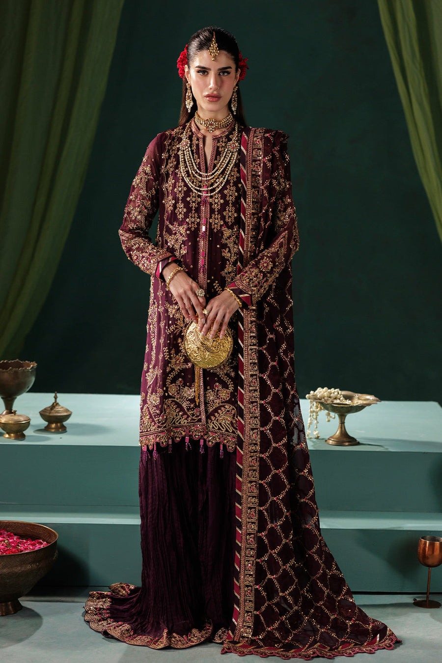 Saad Shaikh Panache Luxury Chiffon Unstitched 3Pc Suit D-06