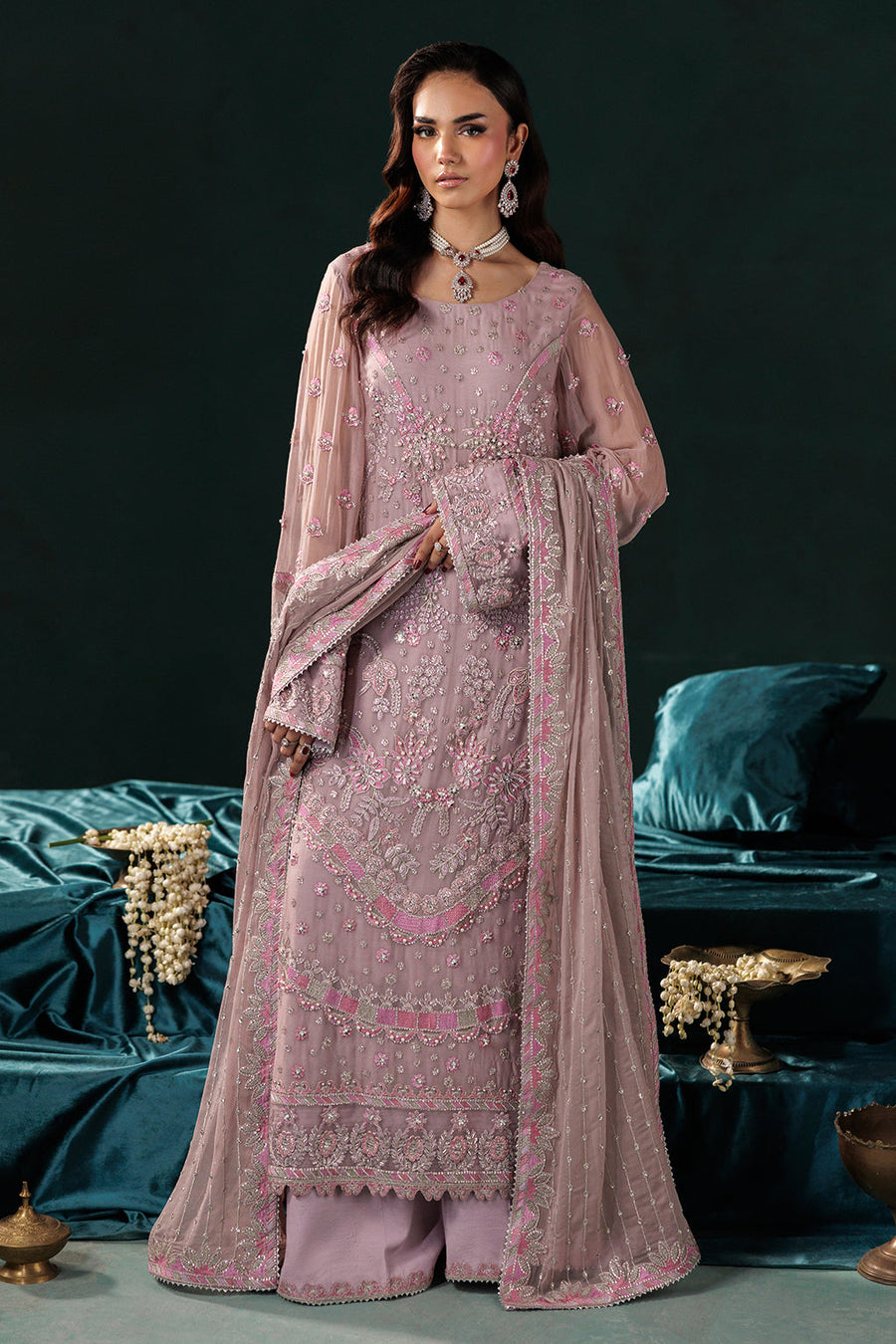 Saad Shaikh Panache Luxury Chiffon Unstitched 3Pc Suit D-07