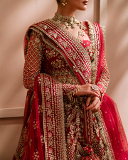 Zevk Mughal Raniya Unstitched Embroidered Net Dress - Jodha Begum