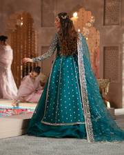 Zevk Mughal Raniya Unstitched Embroidered Organza Dress - Sundas Rani