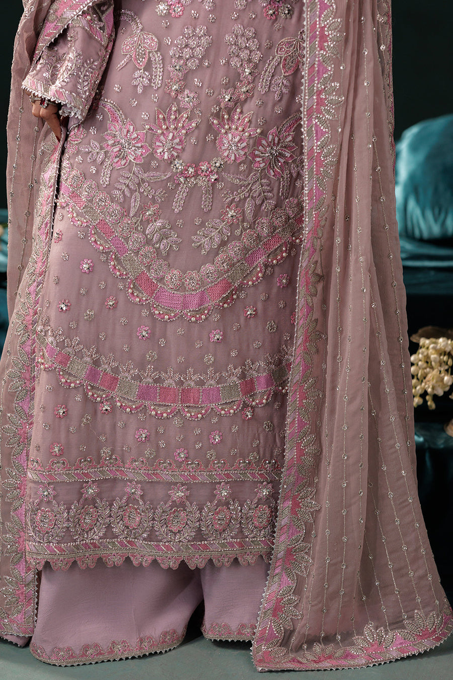 Saad Shaikh Panache Luxury Chiffon Unstitched 3Pc Suit D-07