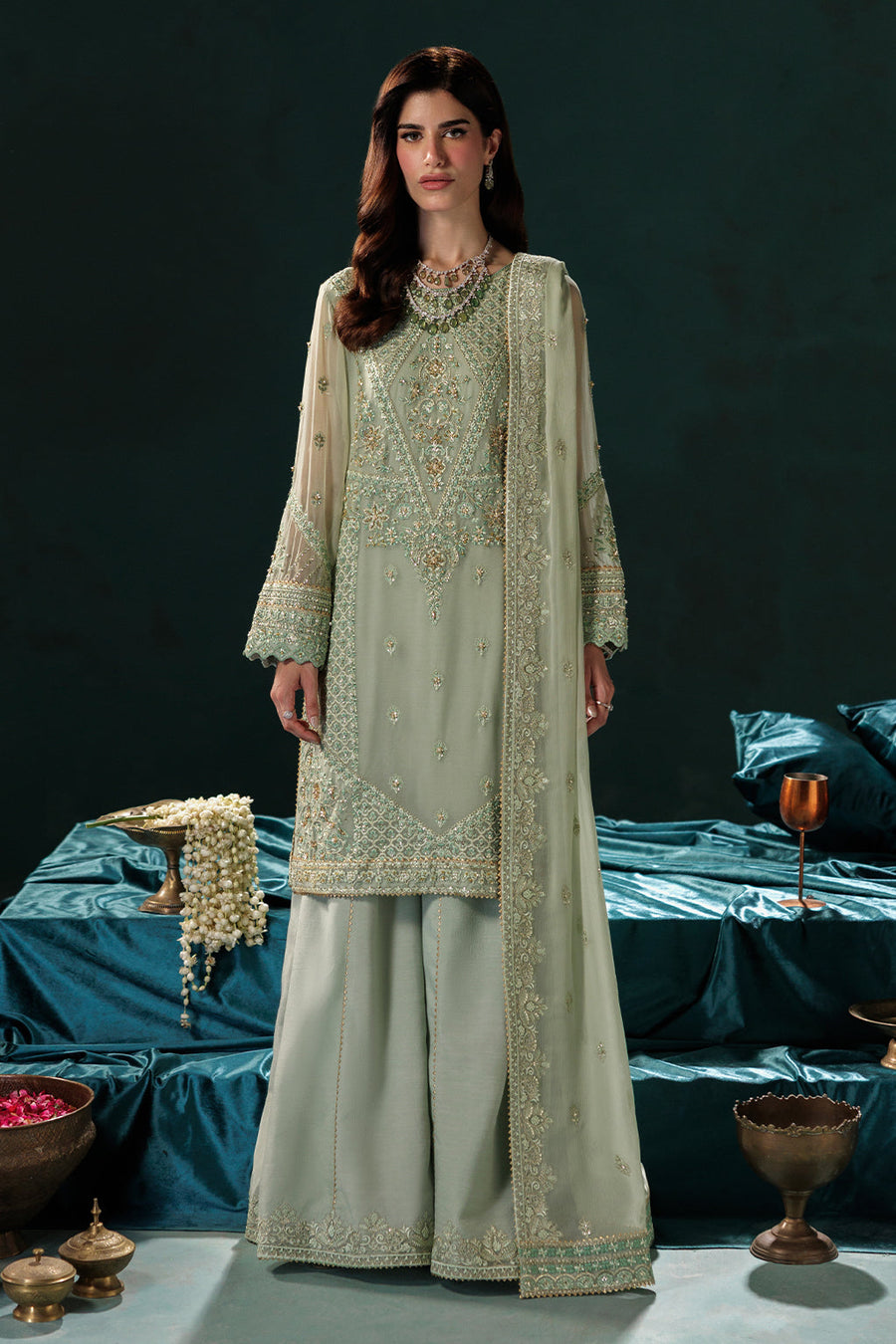 Saad Shaikh Panache Luxury Chiffon Unstitched 3Pc Suit D-09