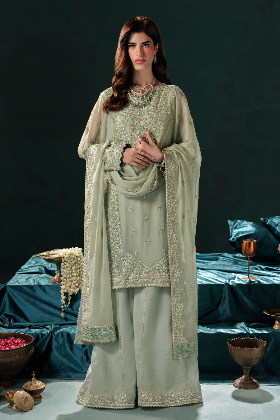 Saad Shaikh Panache Luxury Chiffon Unstitched 3Pc Suit D-09