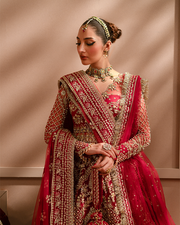 Zevk Mughal Raniya Unstitched Embroidered Net Dress - Jodha Begum