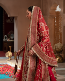 Zevk Mughal Raniya Unstitched Embroidered Net Dress - Mughal Mah Rani