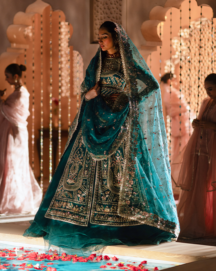 Zevk Mughal Raniya Unstitched Embroidered Organza Dress - Sundas Rani