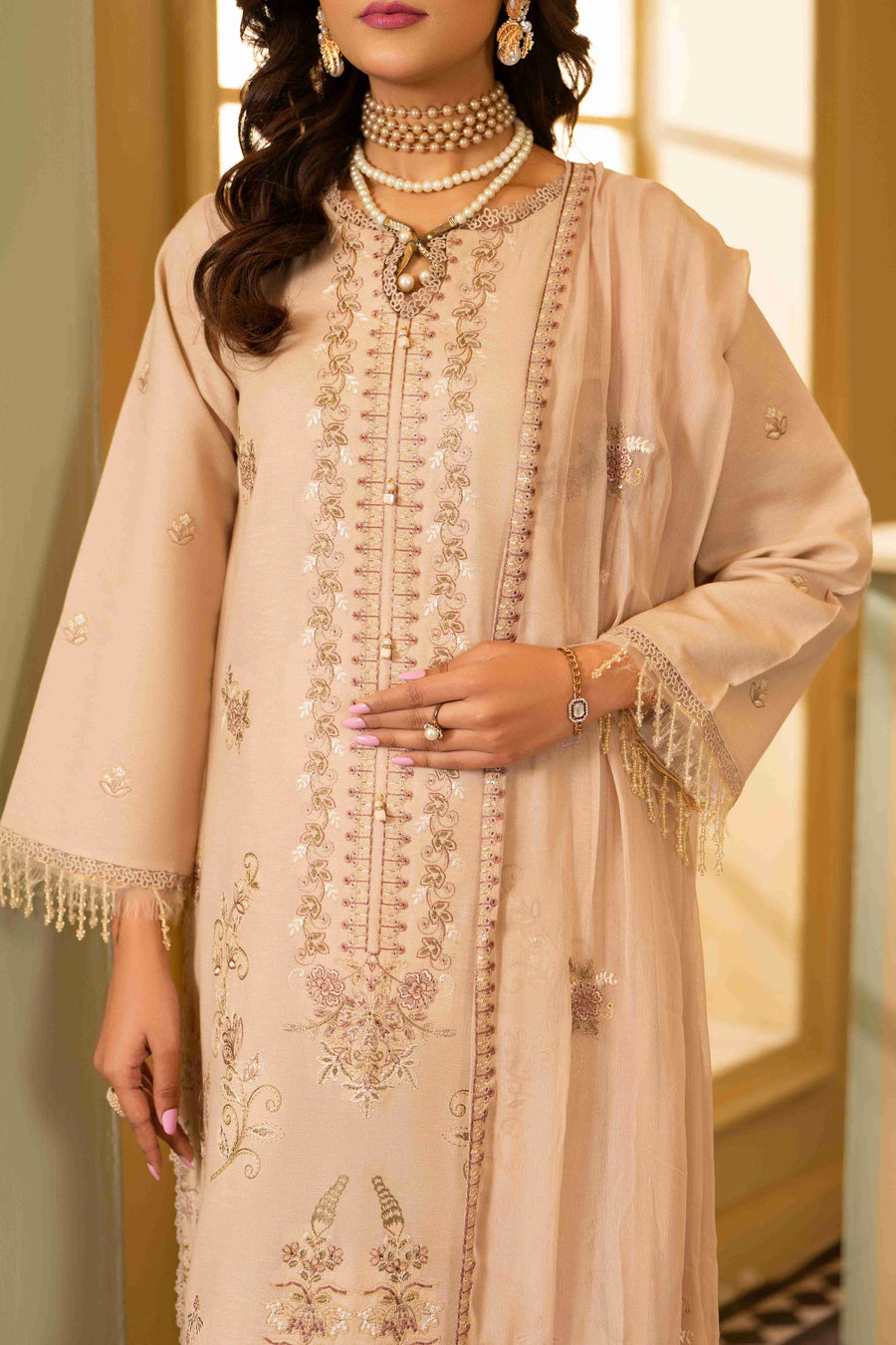 Ruby by Panache Embroidered Karandi Unstitched 3Pc Suit D-01