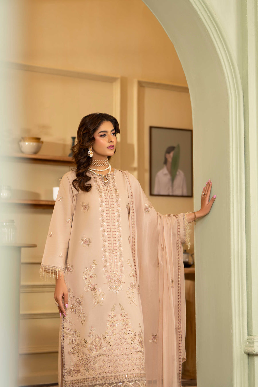 Ruby by Panache Embroidered Karandi Unstitched 3Pc Suit D-01