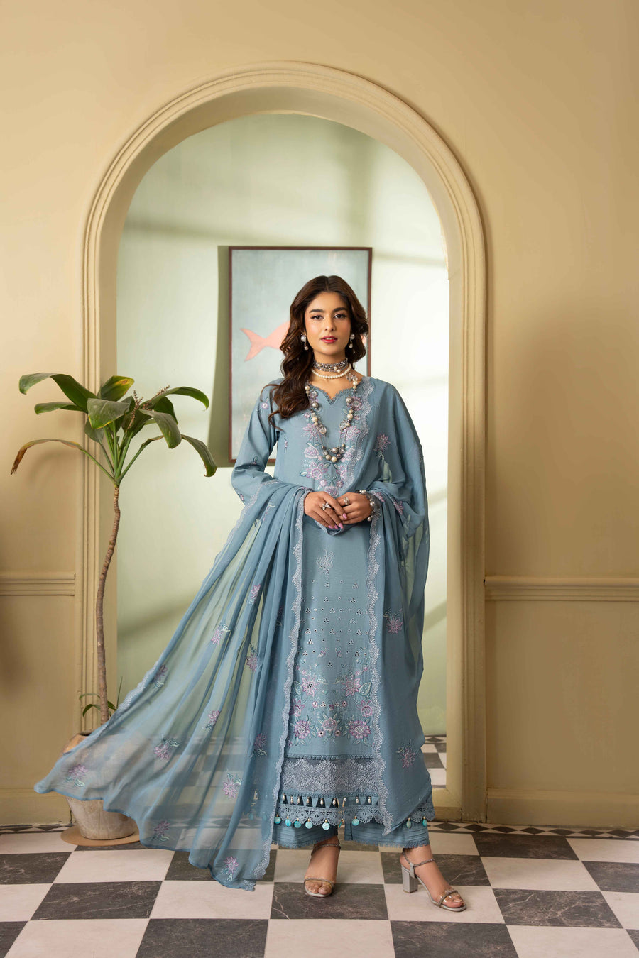 Ruby by Panache Embroidered Karandi Unstitched 3Pc Suit D-04