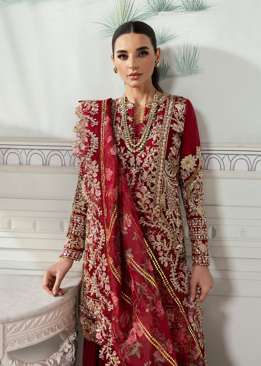 Crimson X Saira Shakira Embroidered Organza Unstitched 3Pc Suit - Artisan Story