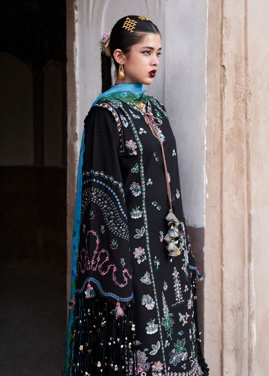 Hussain Rehar Nirmal Unstitched Embroidered Lawn 3Pc Suit - Arzo
