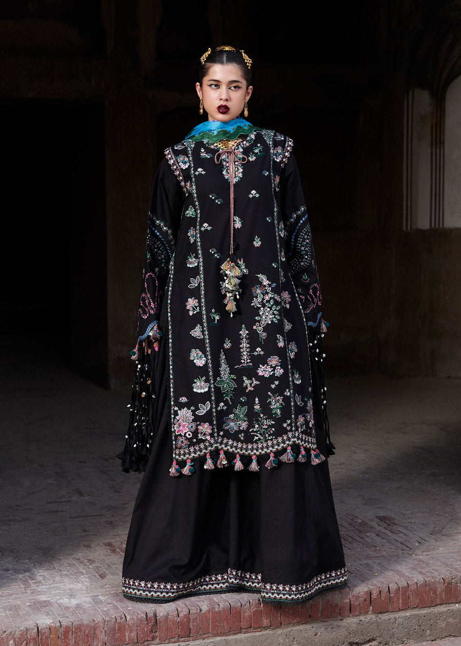 Hussain Rehar Nirmal Unstitched Embroidered Lawn 3Pc Suit - Arzo
