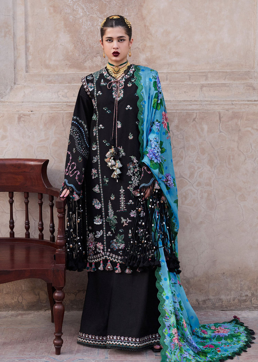 Hussain Rehar Nirmal Unstitched Embroidered Lawn 3Pc Suit - Arzo