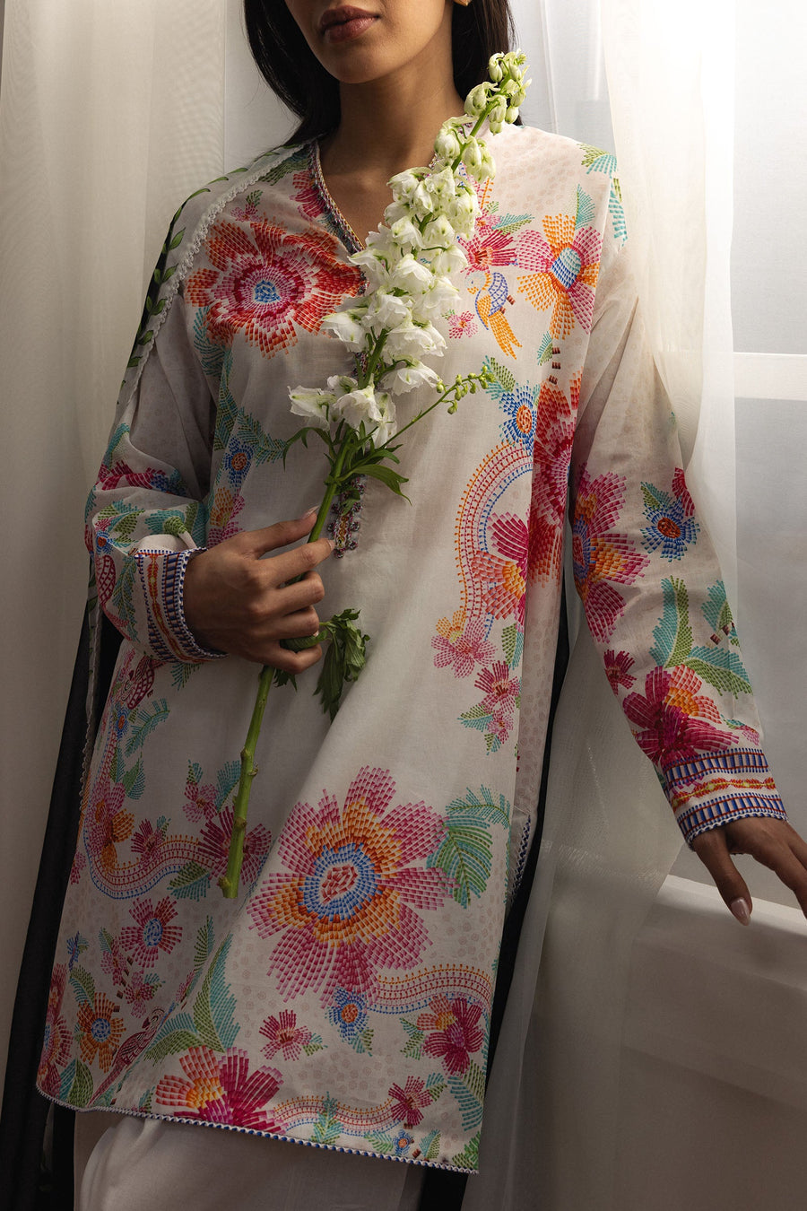 Coco by Zara Shahjahan Prints Unstitched Lawn 3Pc Suit D-02B Asahi