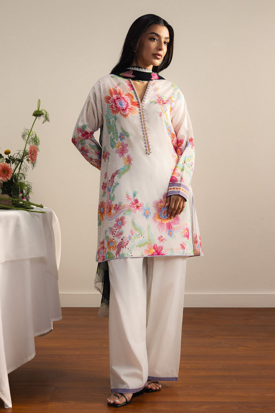 Coco by Zara Shahjahan Prints Unstitched Lawn 3Pc Suit D-02B Asahi
