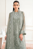 Farasha Essence Embroidered Chiffon Unstitched 3Pc Suit - Ash Green