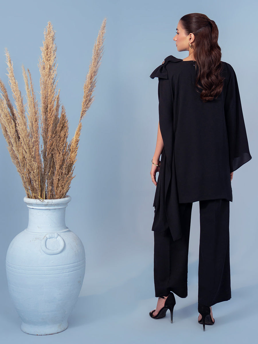 Hemstitch Georgette Affair Embroidered Georgette Stitched 2Pc Suit - Ash