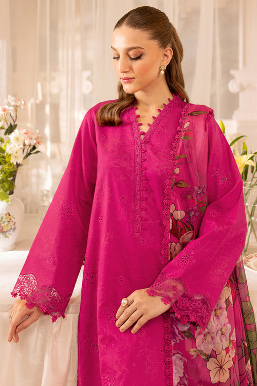 Farasha Summer Essentials Embroidered Lawn Unstitched 3Pc Suit - Aster